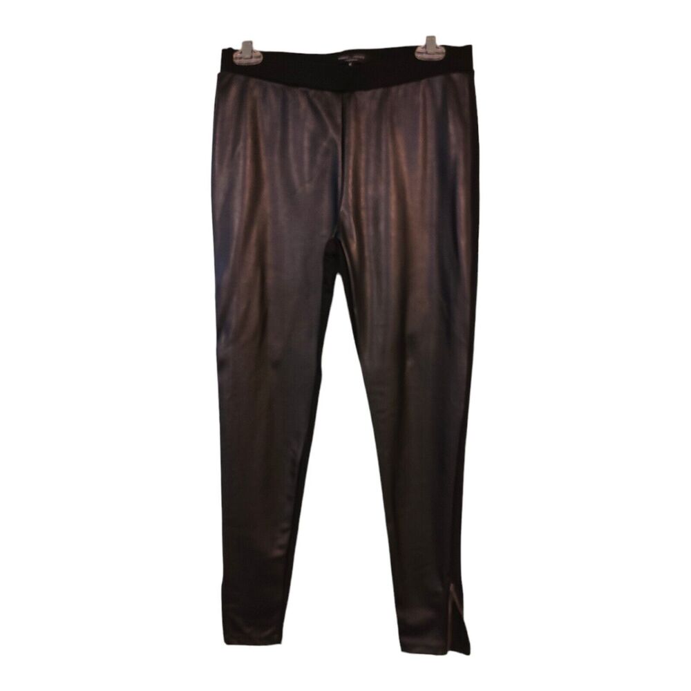 Romeo And Juliet  black Faux Leather Front Panel leggings pants size M